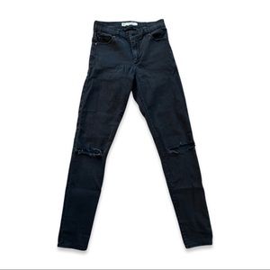 Topshop Moto Leigh in Washed Black